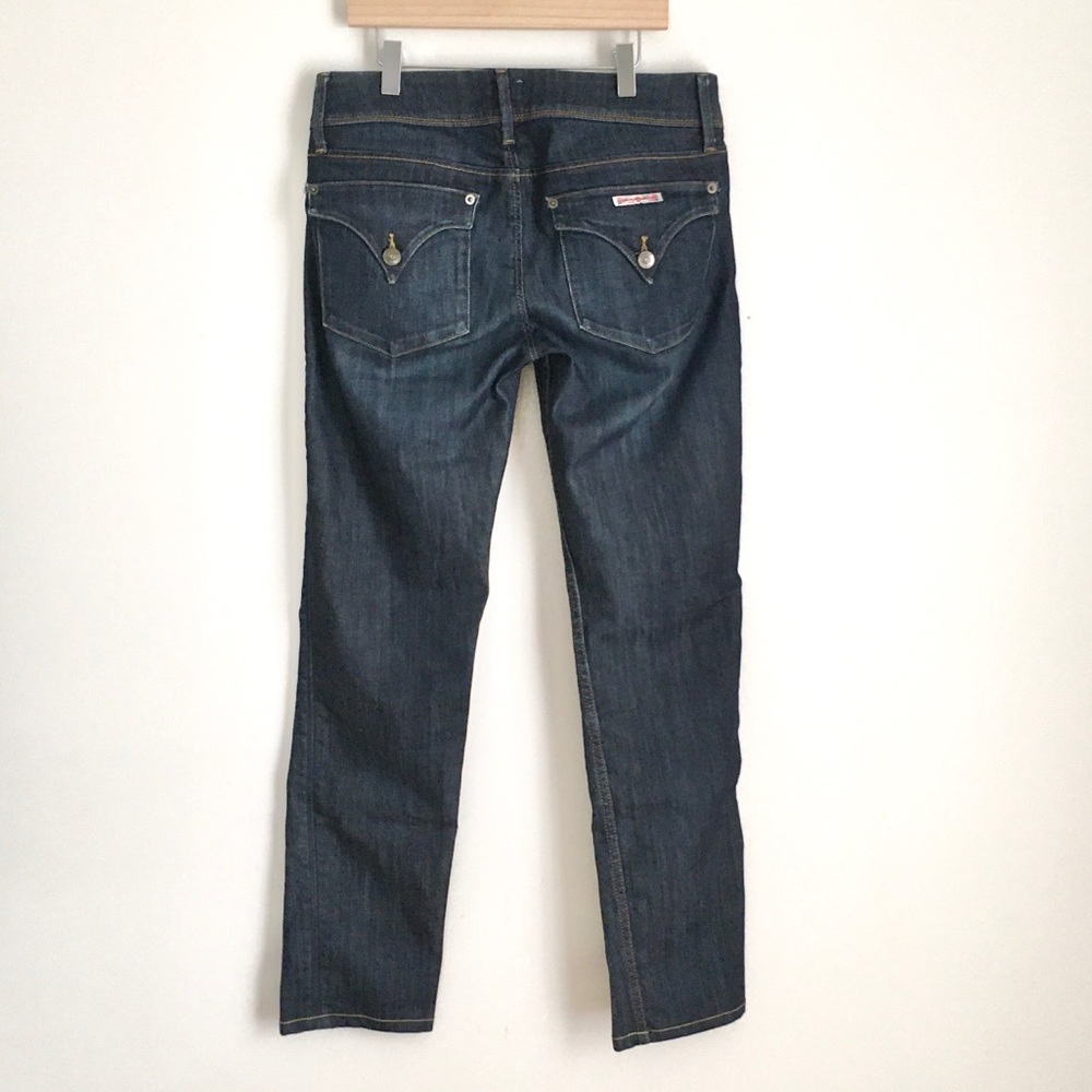 Hudson Collin Low Rise Flap Pocket Skinny Jeans Dark Wash 29